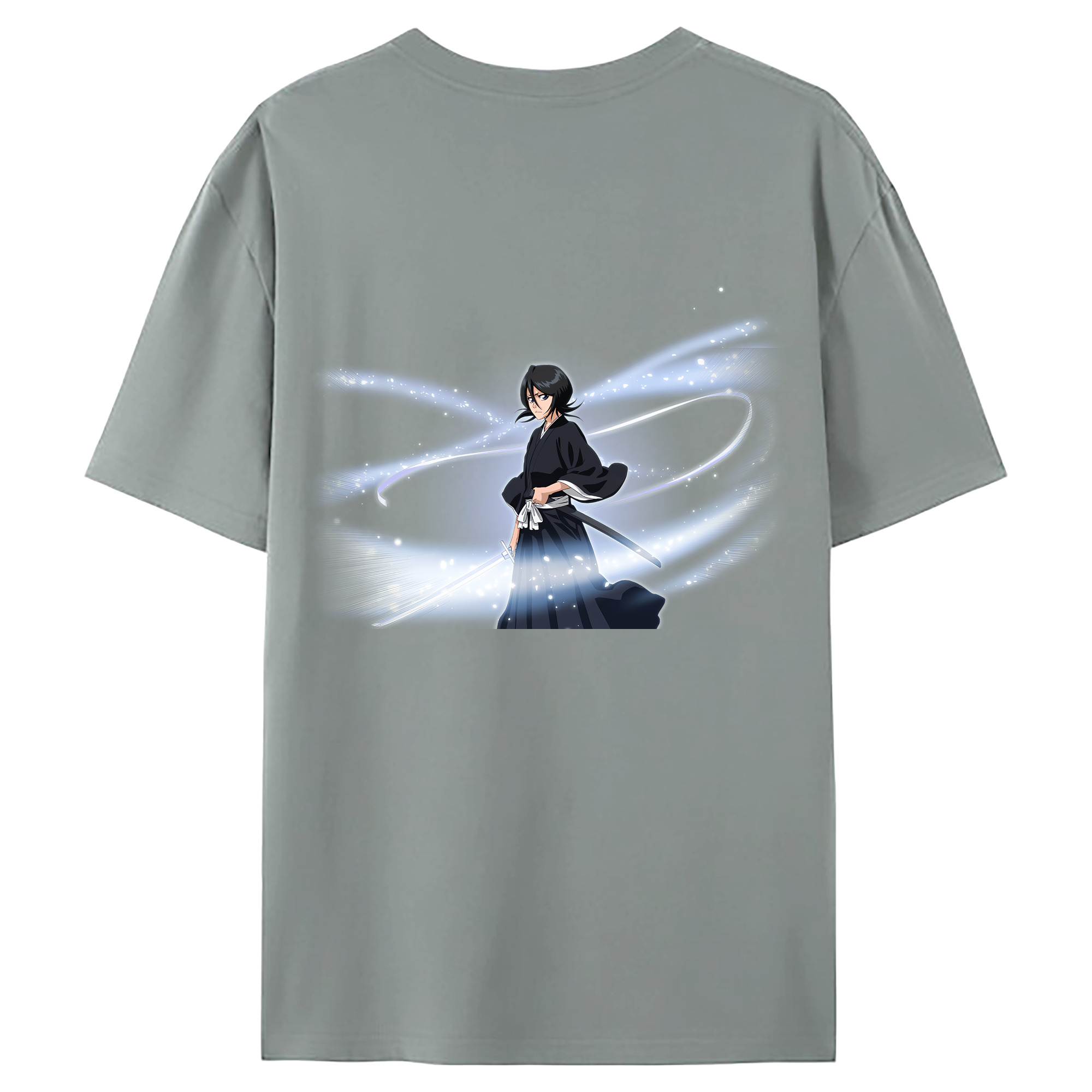 （画像用） ブリーチ 朽木ルキア BLEACH Kuchiki Rukia 綿100％ メンズ半袖Tシャツ（バックプリント） 通気性